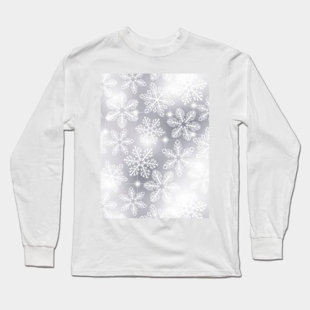 Snowflakes and lights Long Sleeve T-Shirt by katerinamk